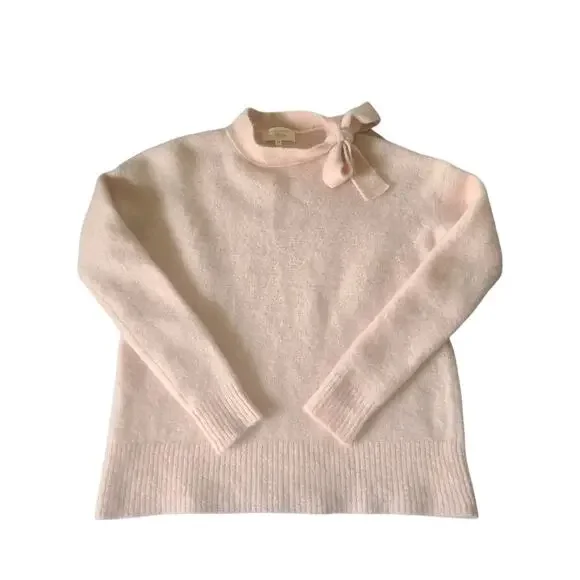 Sezane Zaria Bow Jumper Pale Pink Mohair Wool Sweater Size XS - Picture 3 of 10